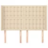  krémszínű szövet fejtámla szárnyakkal 147x16x118/128 cm