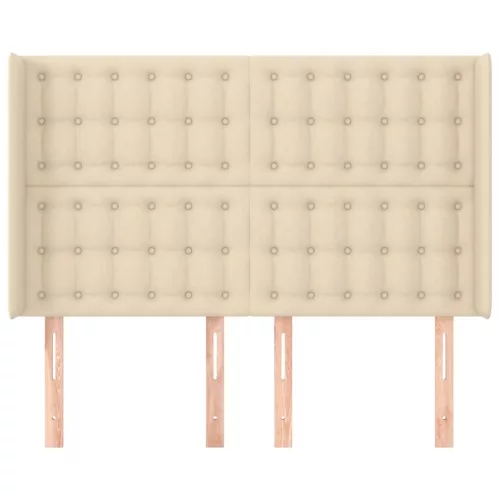  krémszínű szövet fejtámla szárnyakkal 147x16x118/128 cm