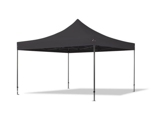 TP 4x4m összecsukható 800N acél pavilon, 4 db oldalfallal, tűzálló - fekete