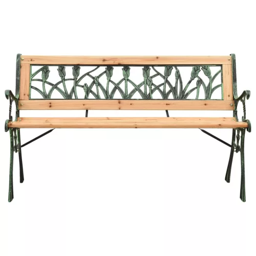  öntöttvas és tömör fenyőfa kerti pad 122 cm