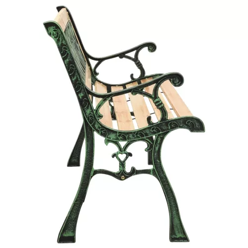  öntöttvas és tömör fenyőfa kerti pad 122 cm