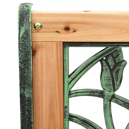  öntöttvas és tömör fenyőfa kerti pad 122 cm