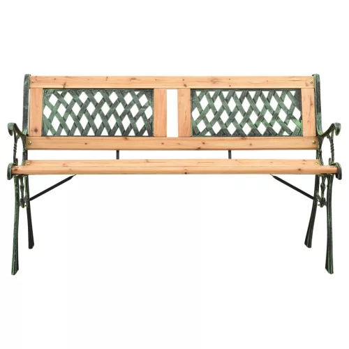  öntöttvas és tömör fenyőfa kerti pad 122 cm