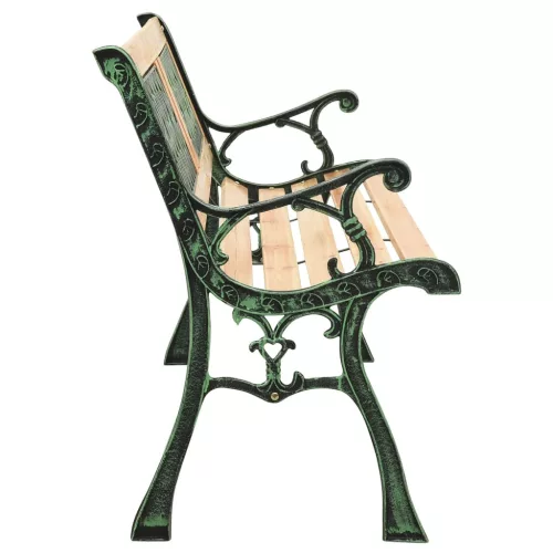  öntöttvas és tömör fenyőfa kerti pad 122 cm