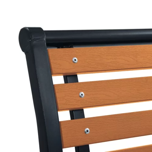  2 db fekete és barna acél és WPC kerti szék