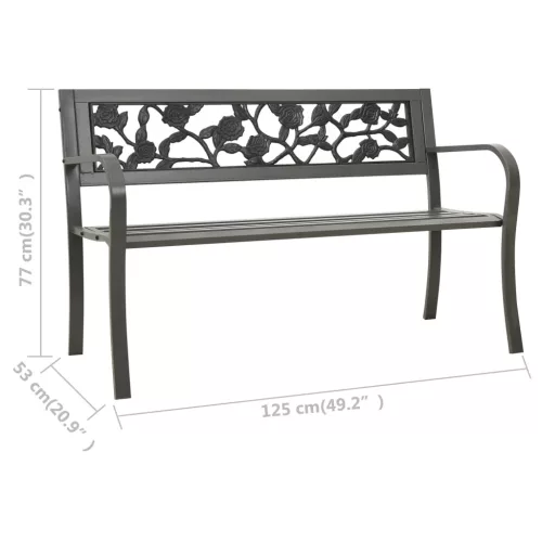  szürke kerti acélpad 125 cm