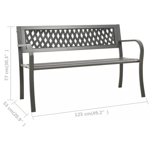  szürke kerti acélpad 125 cm