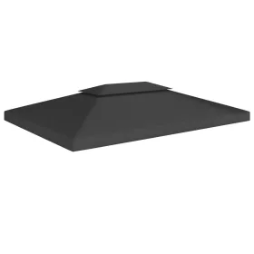  fekete kétszintes pavilon-tetőponyva 310 g/m² 4 x 3 m