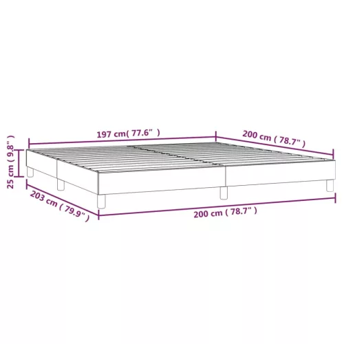  sötétszürke szövet ágykeret matrac nélkül 200 x 200 cm