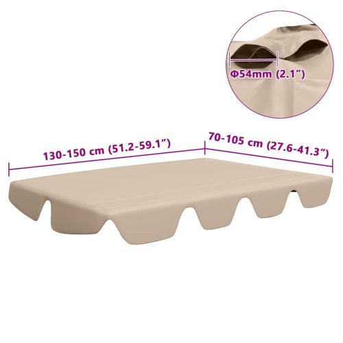  bézs csere ponyva kerti hintaágyhoz 150/130 x 105/70 cm