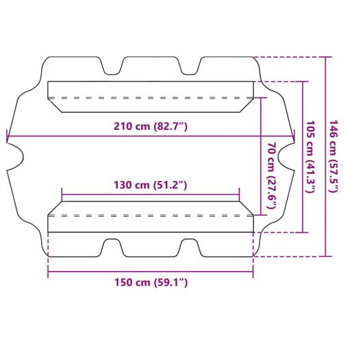  kék csere ponyva kerti hintaágyhoz 150/130 x 105/70 cm