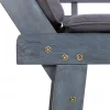  2 az 1-ben szürke tömör akácfa kerti pad párnákkal 190 cm