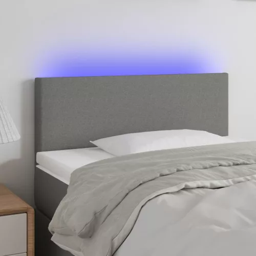  sötétszürke szövet LED-es fejtámla 90x5x78/88 cm