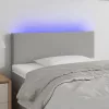  világosszürke szövet LED-es fejtámla 100x5x78/88 cm