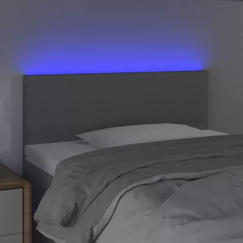  világosszürke szövet LED-es fejtámla 100x5x78/88 cm