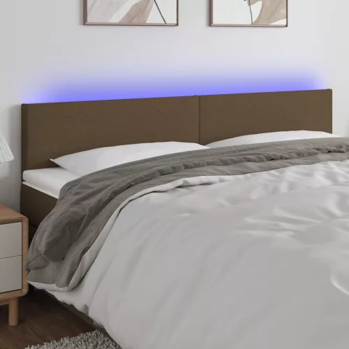  sötétbarna szövet LED-es fejtámla 200x5x78/88 cm
