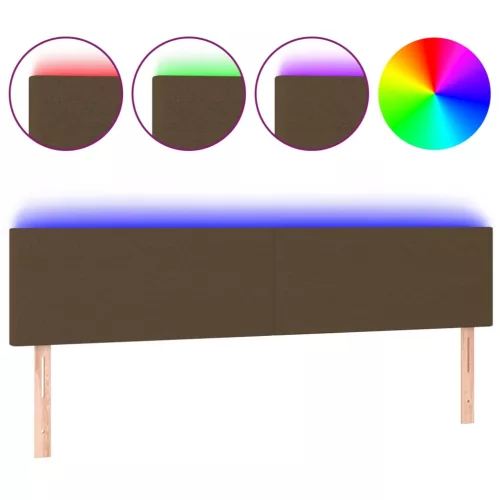  sötétbarna szövet LED-es fejtámla 200x5x78/88 cm