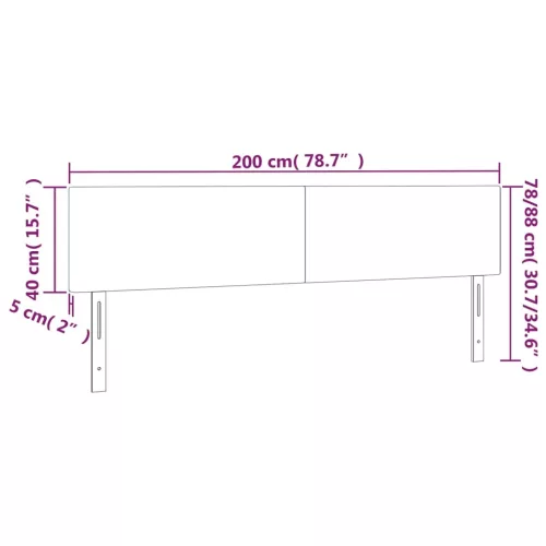  sötétbarna szövet LED-es fejtámla 200x5x78/88 cm