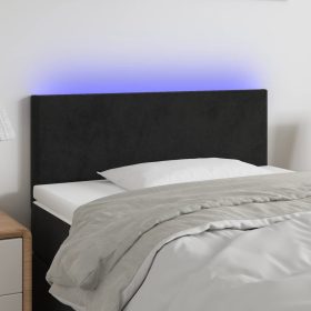  fekete bársony LED-es fejtámla 80 x 5 x 78/88 cm