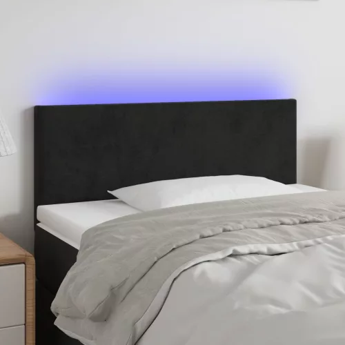  fekete bársony LED-es fejtámla 100x5x78/88 cm