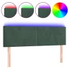  sötétzöld bársony LED-es fejtámla 144x5x78/88 cm