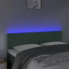  sötétzöld bársony LED-es fejtámla 144x5x78/88 cm