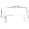  sötétzöld bársony LED-es fejtámla 144x5x78/88 cm