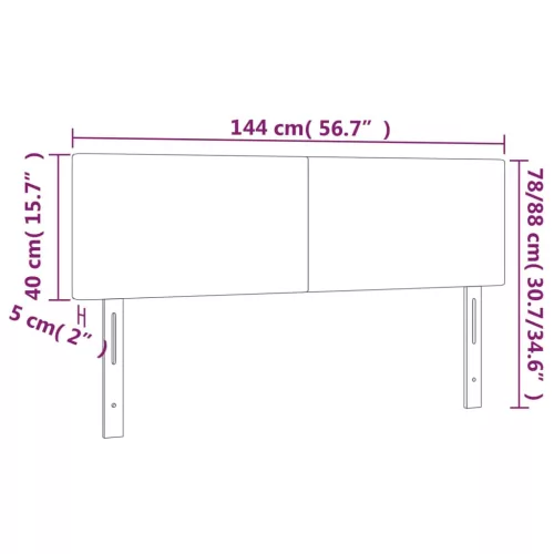  sötétzöld bársony LED-es fejtámla 144x5x78/88 cm