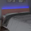  rózsaszín bársony LED-es fejtámla 180x5x78/88 cm