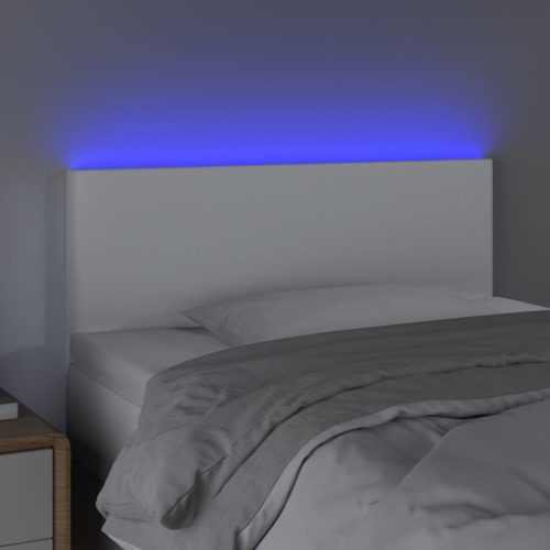  fehér műbőr LED-es fejtámla 80 x 5 x 78/88 cm
