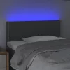  sötétszürke szövet LED-es fejtámla 80 x 5 x 78/88 cm