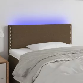  sötétbarna szövet LED-es fejtámla 80 x 5 x 78/88 cm