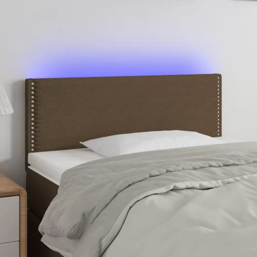  sötétbarna szövet LED-es fejtámla 80 x 5 x 78/88 cm
