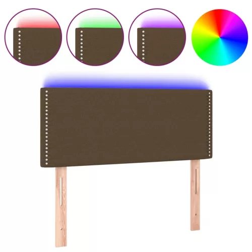  sötétbarna szövet LED-es fejtámla 80 x 5 x 78/88 cm