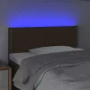  sötétbarna szövet LED-es fejtámla 80 x 5 x 78/88 cm