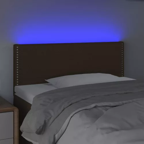  sötétbarna szövet LED-es fejtámla 80 x 5 x 78/88 cm