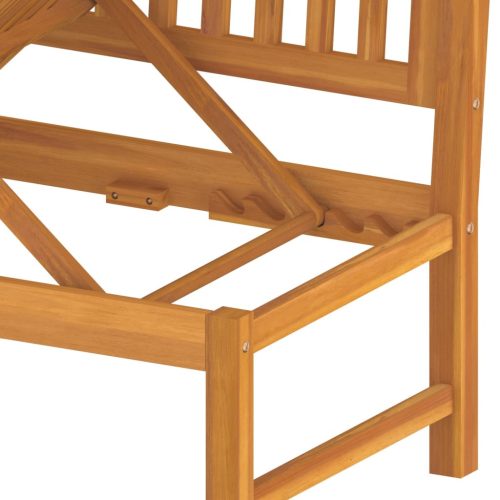  tömör akácfa kanapé krémszínű párnákkal 200 x 60 x 75 cm 