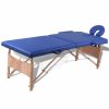 VID 2 zonski drveni masažni stol u plavoj boji