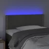  sötétszürke bársony LED-es fejtámla 80 x 5 x 78/88 cm