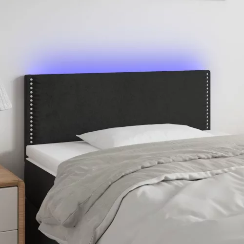  fekete bársony LED-es fejtámla 100x5x78/88 cm