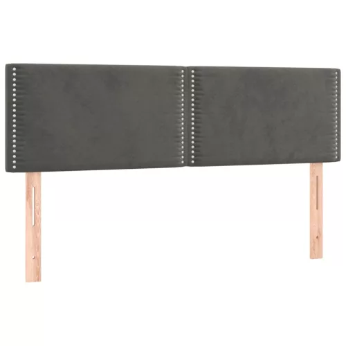  sötétszürke bársony LED-es fejtámla 144x5x78/88 cm