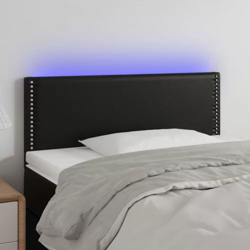  fekete műbőr LED-es fejtámla 100 x 5 x 78/88 cm