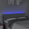  világosszürke szövet LED-es fejtámla 144 x 5 x 78/88 cm