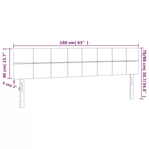  sötétszürke szövet LED-es fejtámla 160x5x78/88 cm