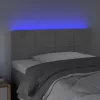  világosszürke bársony LED-es fejtámla 80 x 5 x 78/88 cm