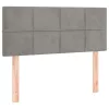  világosszürke bársony LED-es fejtámla 80 x 5 x 78/88 cm