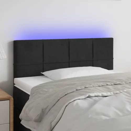  fekete bársony LED-es fejtámla 80 x 5 x 78/88 cm