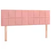  rózsaszín bársony LED-es fejtámla 144x5x78/88 cm