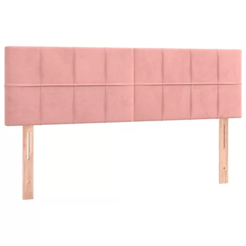  rózsaszín bársony LED-es fejtámla 144x5x78/88 cm