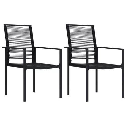  2 db fekete PVC rattan kerti szék